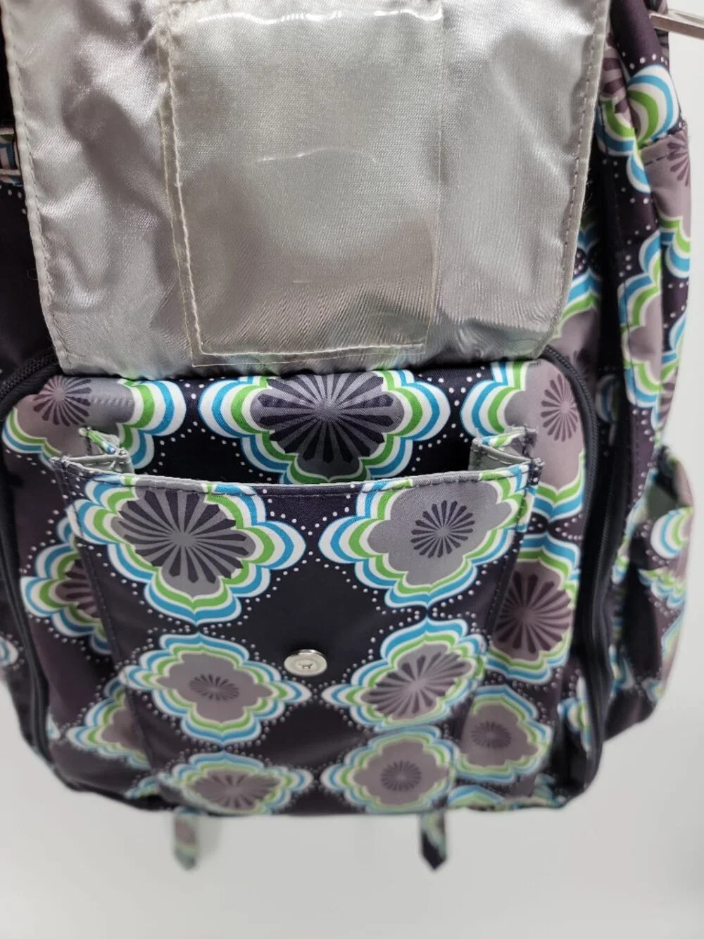 JuJuBe Be Right Back Diaper Bag Backpack Whimsical Whisper Changing Pad